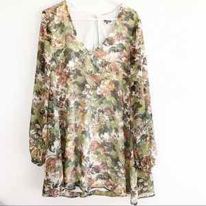 SOLD: Show Me Your MuMu Green Leaf Floral Tunic
